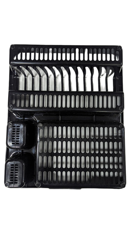 STL Plastic Dish Drying Rack with Drainer Tray - 13 Plate Capacity - 5 Color Options - Washing up rack - Kitchen Organizer