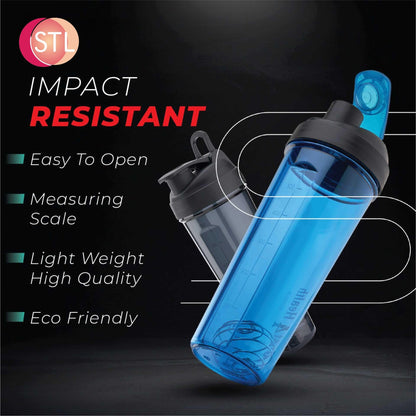 STL Protein Shaker Bottle 650ml – Mixball Shake Blender – Your Perfect Fitness Partner – BPA Free, Leak-Proof, Odorless, and Safe for Freezing – Pick Your Power Color: Green, Blue, or Red