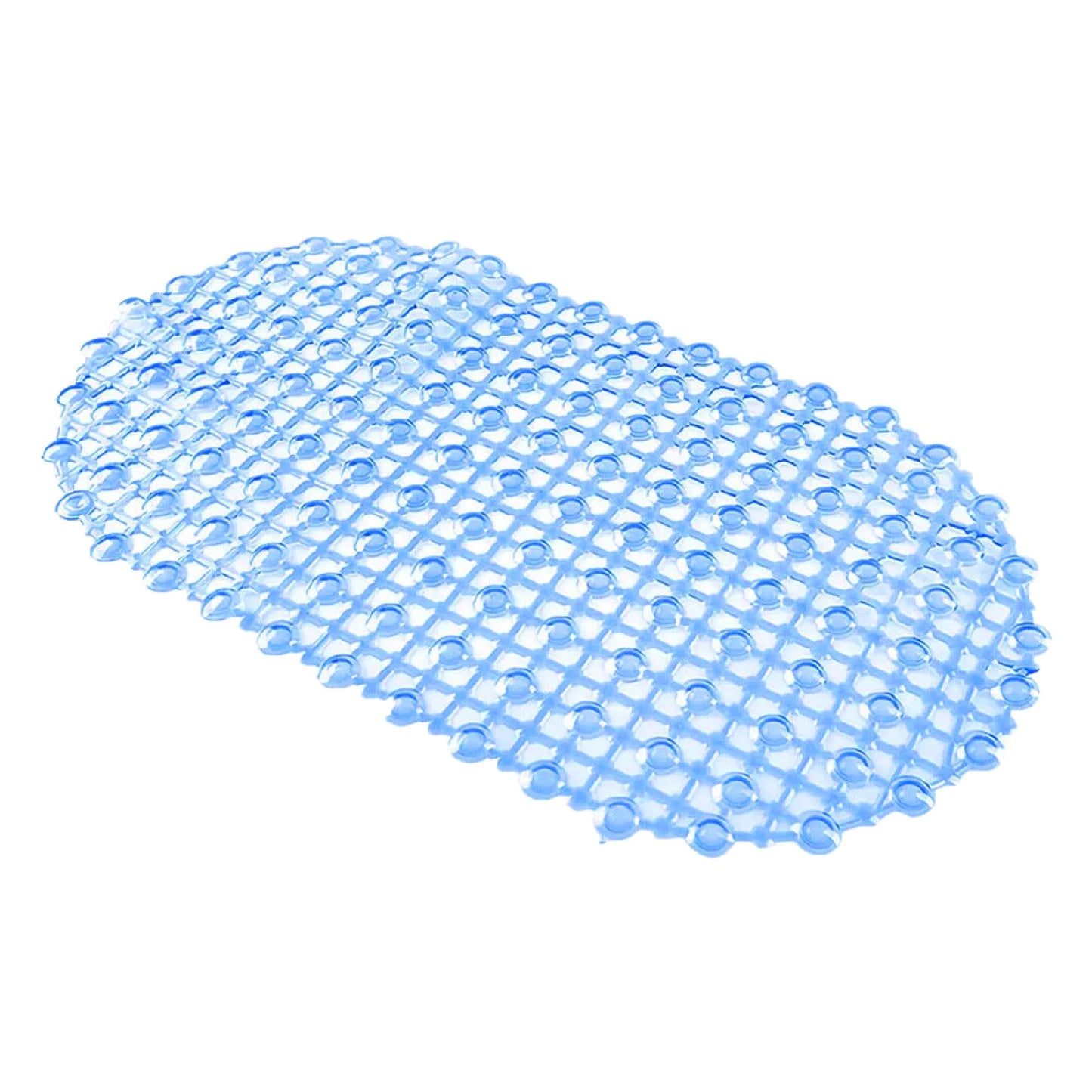 STL Crystal Non Slip Suction Cup Shower Mat, Anti Slip PVC Floor Mat for Inside Bathroom, Soft & Washable with Drain Holes, Massage Surface for Comfort, Powerful Grip for Elderly & Children