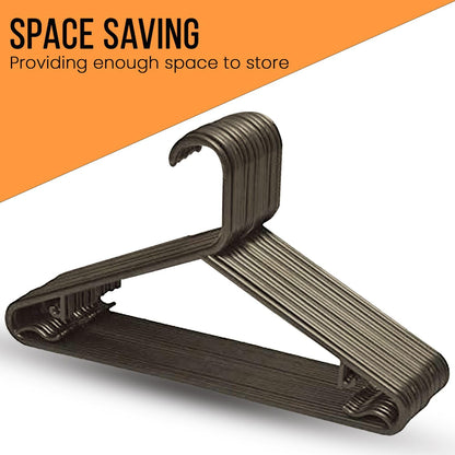 STL Adult Plastic Coat Hangers - Premium Space-Saving Wardrobe Organizer with Strap Hooks and Secure Lip