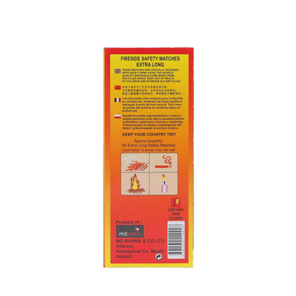 STL Super Fire Extra Long Safety Matches - 15cm Matches for Wood Burners, BBQs, Fire Pits, Stoves & More - 65 Matches per Box - Premium Quality & Safe Ignition