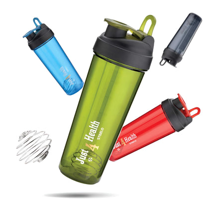 STL Protein Shaker Bottle 650ml – Mixball Shake Blender – Your Perfect Fitness Partner – BPA Free, Leak-Proof, Odorless, and Safe for Freezing – Pick Your Power Color: Green, Blue, or Red