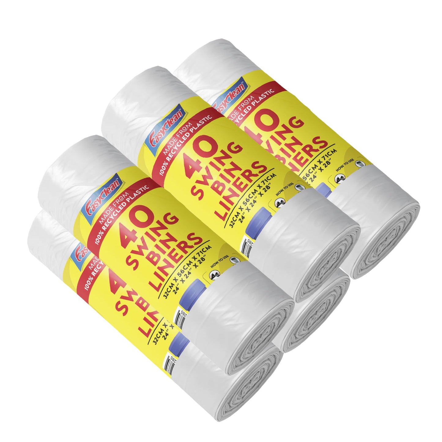 STL 50L Tie-Handle Swing Bin Liners, Heavy-Duty Unscented Bags, Leak-Proof Garbage Bags for Kitchen, Office, & Large Indoor Bins, Durable, Lightweight Polythene