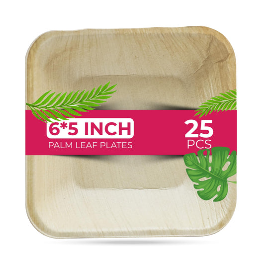 STL 25-Pack Disposable Palm Leaf Bowl, Sustainable, Microwave & Freezer Safe, Ideal for Desserts, Salads, & Snacks, Eco-Conscious Party & Event Tableware