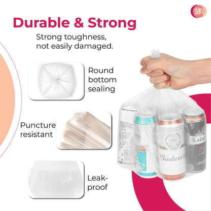 STL 50L Tie-Handle Swing Bin Liners, Heavy-Duty Unscented Bags, Leak-Proof Garbage Bags for Kitchen, Office, & Large Indoor Bins, Durable, Lightweight Polythene
