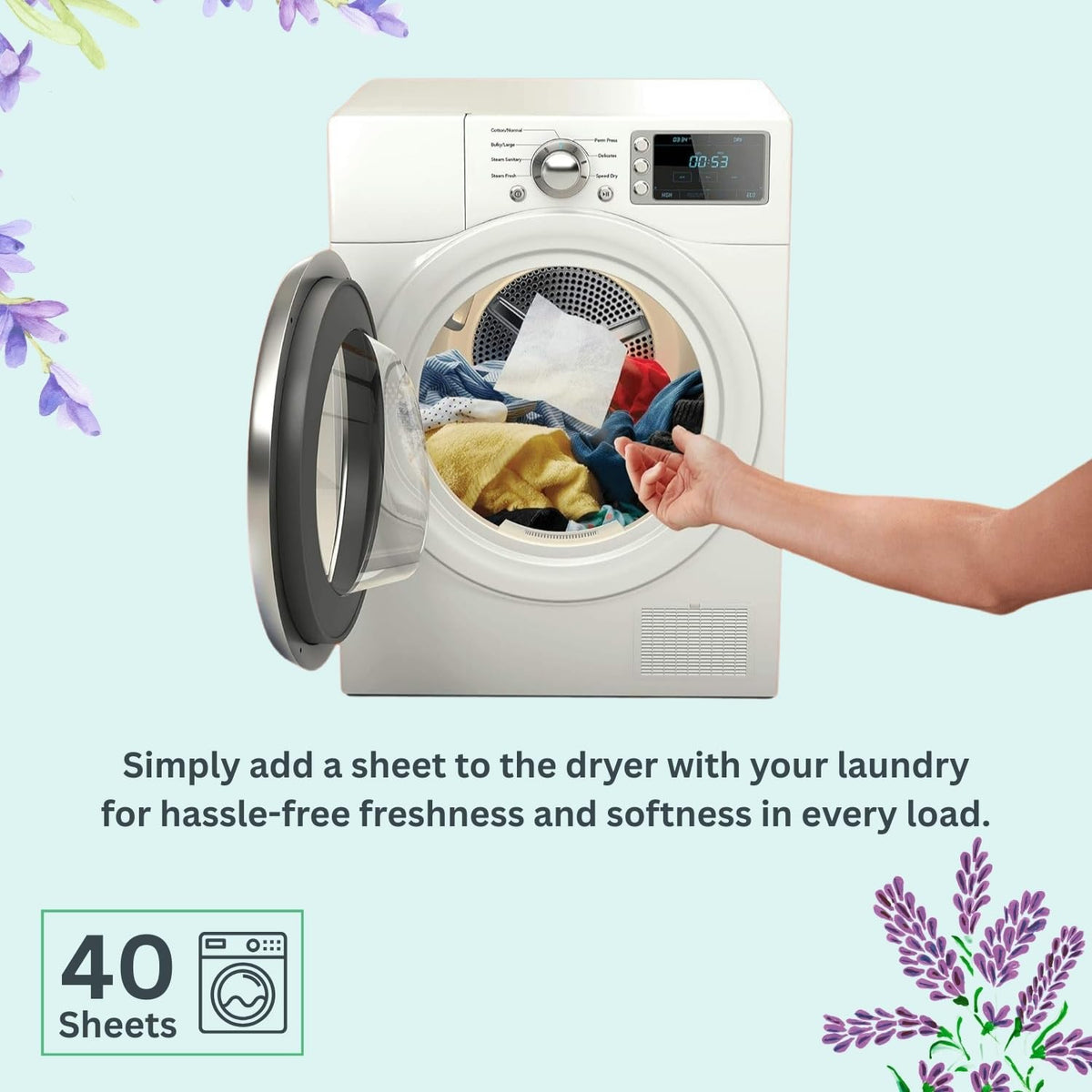 Easyclean Fabric Softener Dryer Sheets Assorted Scents – Fresh Fragrance, Long-Lasting Fresh Scent, Softens Clothes, Reduces Static & Wrinkles, For All Fabric Types, Convenient & Easy-to-Use
