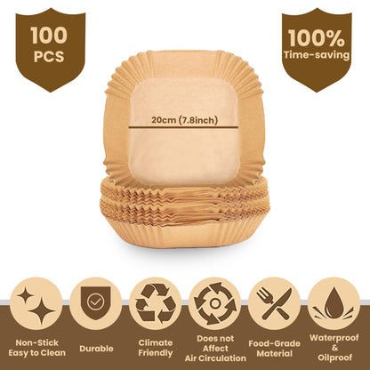 STL Air Fryer Paper Liners Disposable Airfryer Parchment Paper, Greaseproof, Airfryer Accessories Compatible with Ninja,COSORI,Tefal,Tower, & Other Dual Zone Fryers