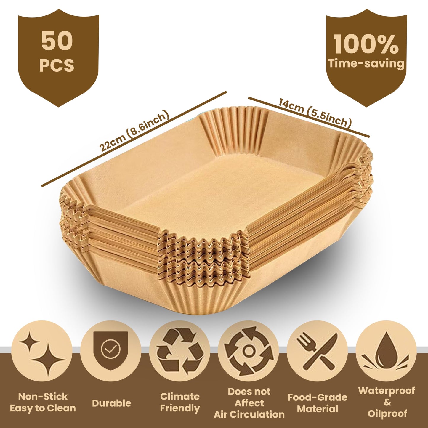 STL Air Fryer Paper Liners Disposable Airfryer Parchment Paper, Greaseproof, Airfryer Accessories Compatible with Ninja,COSORI,Tefal,Tower, & Other Dual Zone Fryers