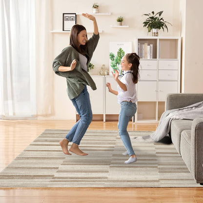 STL Washable Area Rug Non-Slip Soft Floor Carpet for Living Room Bedroom Lounge Dining or Kitchen Soft Durable Non-Shedding Area Rugs Indoor Floor Carpet Geometric Design