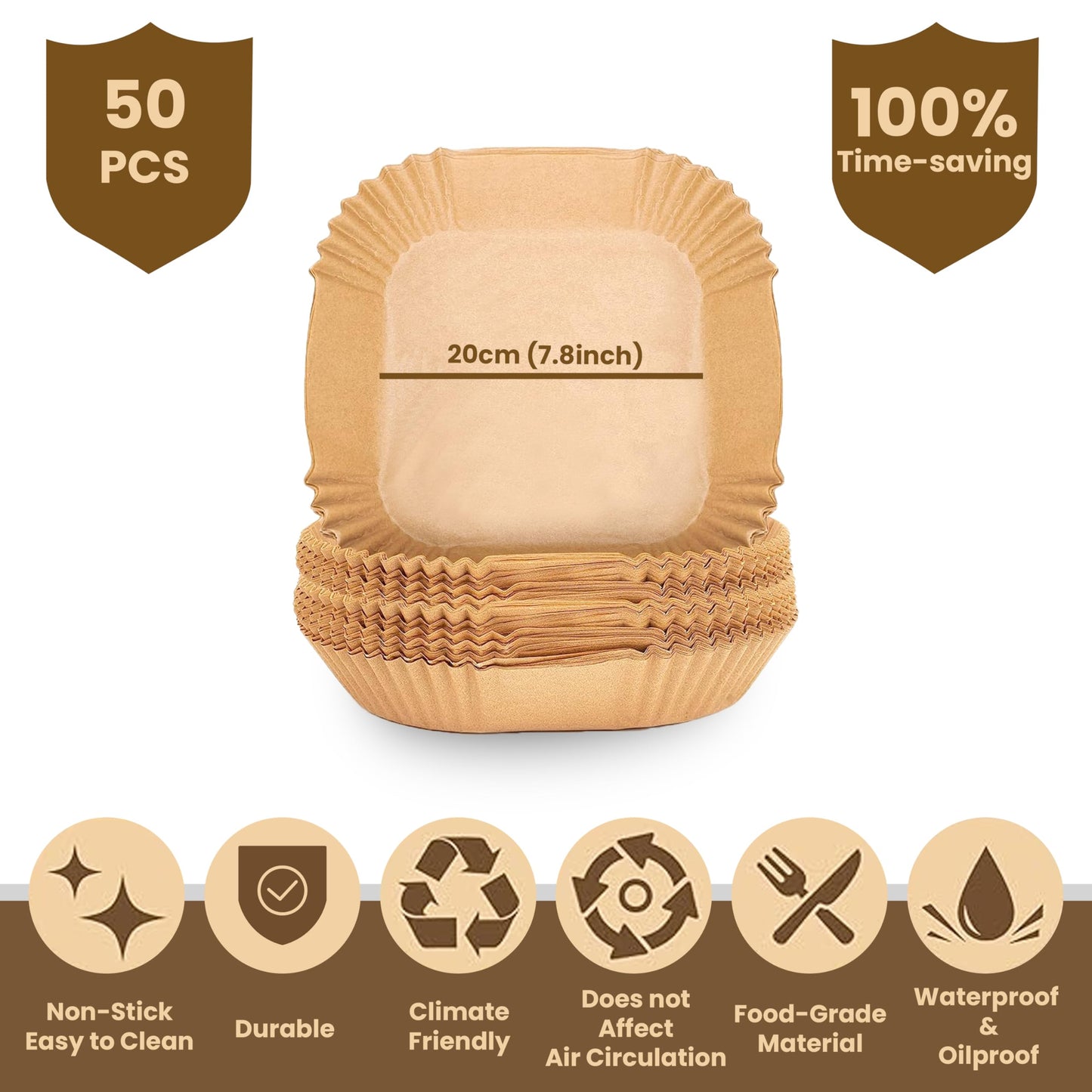 STL Air Fryer Paper Liners Disposable Airfryer Parchment Paper, Greaseproof, Airfryer Accessories Compatible with Ninja,COSORI,Tefal,Tower, & Other Dual Zone Fryers