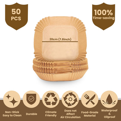 STL Air Fryer Paper Liners Disposable Airfryer Parchment Paper, Greaseproof, Airfryer Accessories Compatible with Ninja,COSORI,Tefal,Tower, & Other Dual Zone Fryers