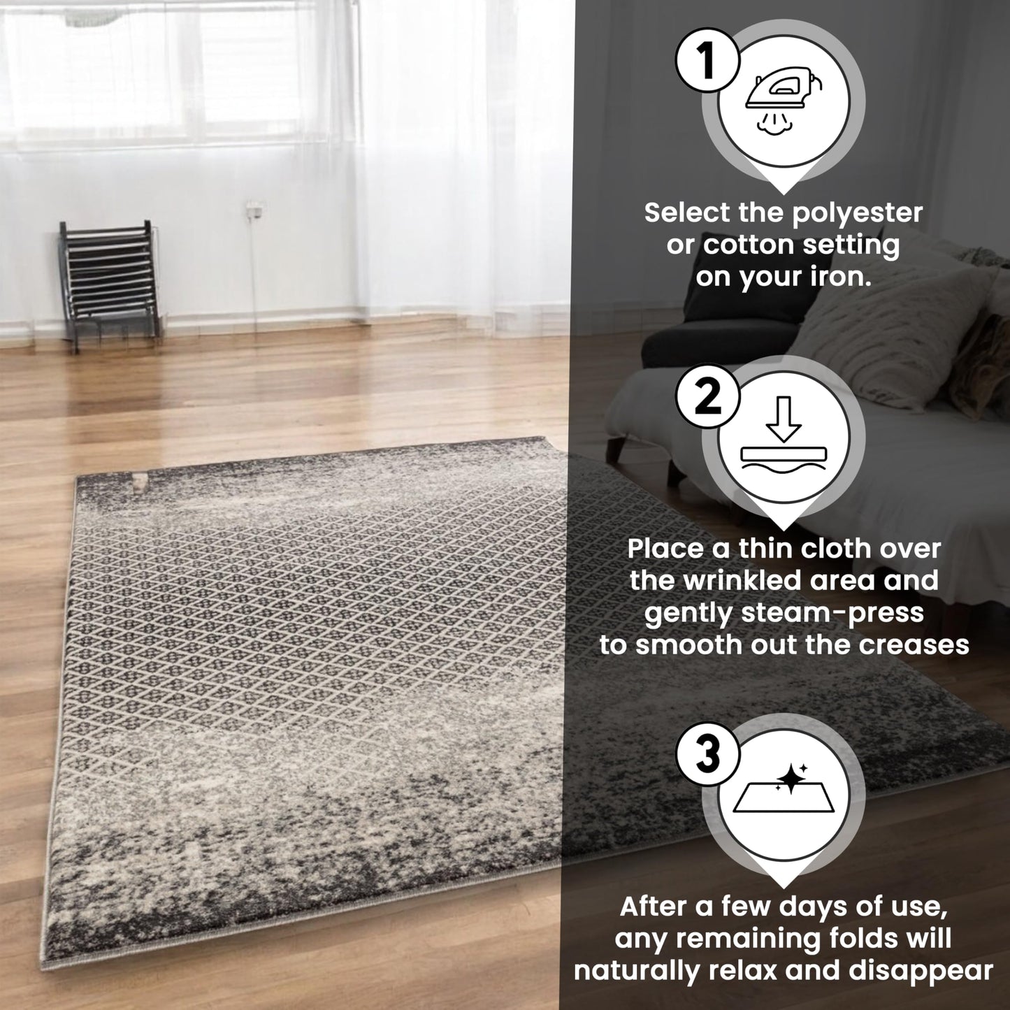 STL Washable Area Rug Non-Slip Soft Fluffy Shaggy And Elegant Rugs for Living Room Bedroom Lounge Dining or Kitchen Soft Durable & Non-Shedding Rug Indoor Floor Carpet
