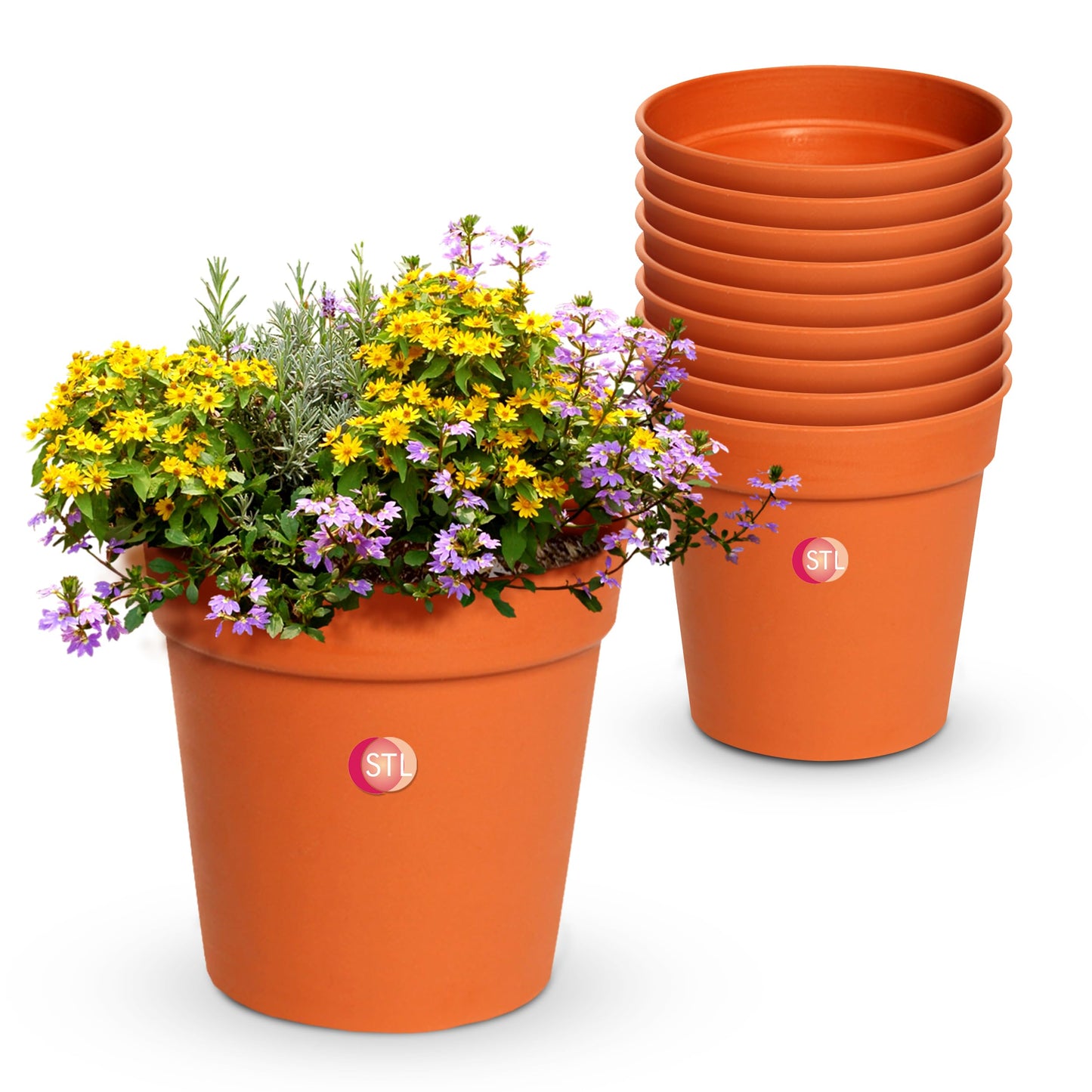 STL Cylindrical Shape Plastic Plant Pots Nursery Pots for Vegetables,Flowers,Herbs,Cuttings, Succulent,Flexible& Durable Pots for Transplanting Ideal for Home,Garden & Greenhouse