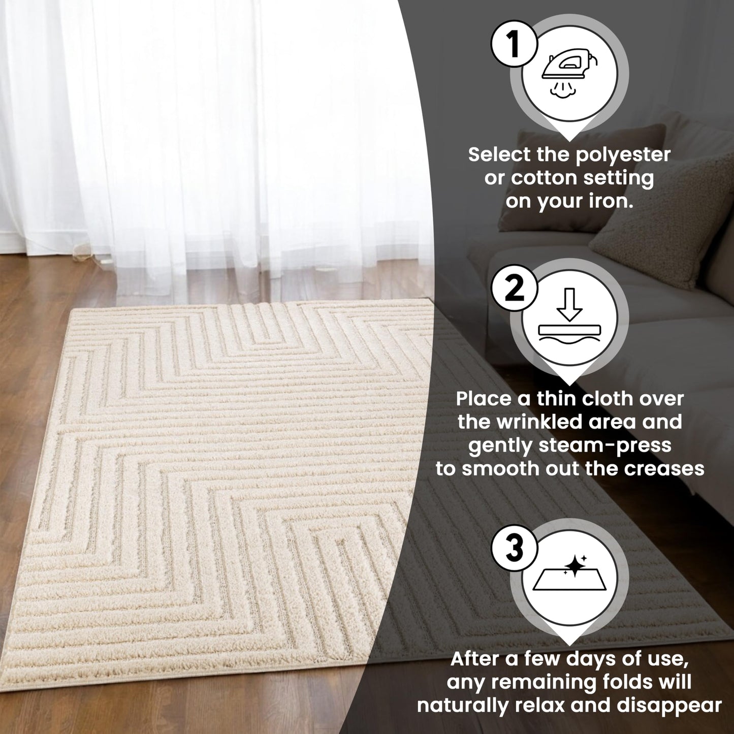 Area Rug Non-Slip Carpet For Living Room, Bedroom, Lounge, Dining or Kitchen, Soft, Durable & Non-Shedding Area Rug, Indoor Floor Carpet
