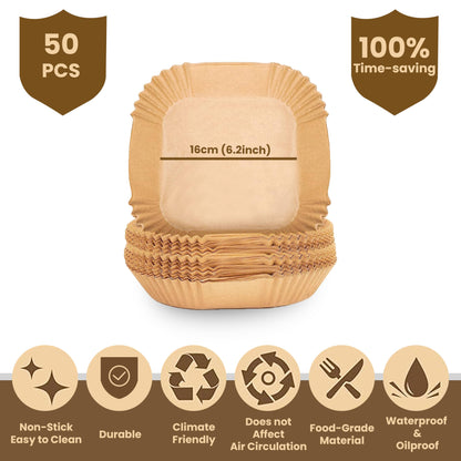 STL Air Fryer Paper Liners Disposable Airfryer Parchment Paper, Greaseproof, Airfryer Accessories Compatible with Ninja,COSORI,Tefal,Tower, & Other Dual Zone Fryers