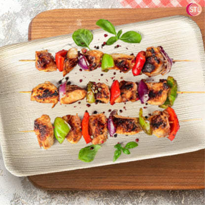 STL Disposable Palm Leaf Serving Trays Durable Eco-Conscious Alternative to Wooden Serving Trays, Deep Rectangle Platters for Weddings, Parties, Charcuterie, and Hot Foods