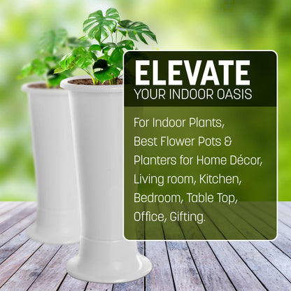 STL 4 Pcs 21W x 45.5H Long Shape Plastic Plant Pots Nursery Pots for Vegetables,Flowers,Herbs,Cuttings, Succulent,Flexible& Durable Pots for Transplanting Ideal for Home,Garden & Greenhouse