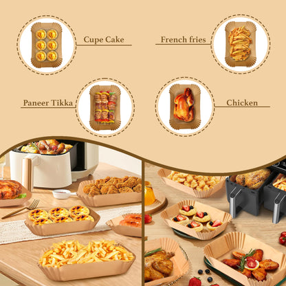 STL Air Fryer Paper Liners Disposable Airfryer Parchment Paper, Greaseproof, Airfryer Accessories Compatible with Ninja,COSORI,Tefal,Tower, & Other Dual Zone Fryers