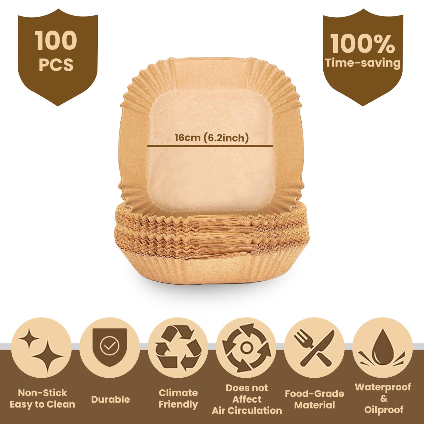 STL Air Fryer Paper Liners Disposable Airfryer Parchment Paper, Greaseproof, Airfryer Accessories Compatible with Ninja,COSORI,Tefal,Tower, & Other Dual Zone Fryers