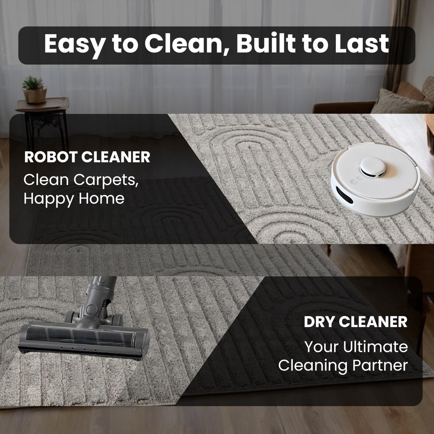 Area Rug Non-Slip Carpet For Living Room, Bedroom, Lounge, Dining or Kitchen, Soft, Durable & Non-Shedding Area Rug, Indoor Floor Carpet