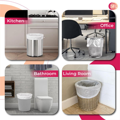 STL 50L Tie-Handle Swing Bin Liners, Heavy-Duty Unscented Bags, Leak-Proof Garbage Bags for Kitchen, Office, & Large Indoor Bins, Durable, Lightweight Polythene