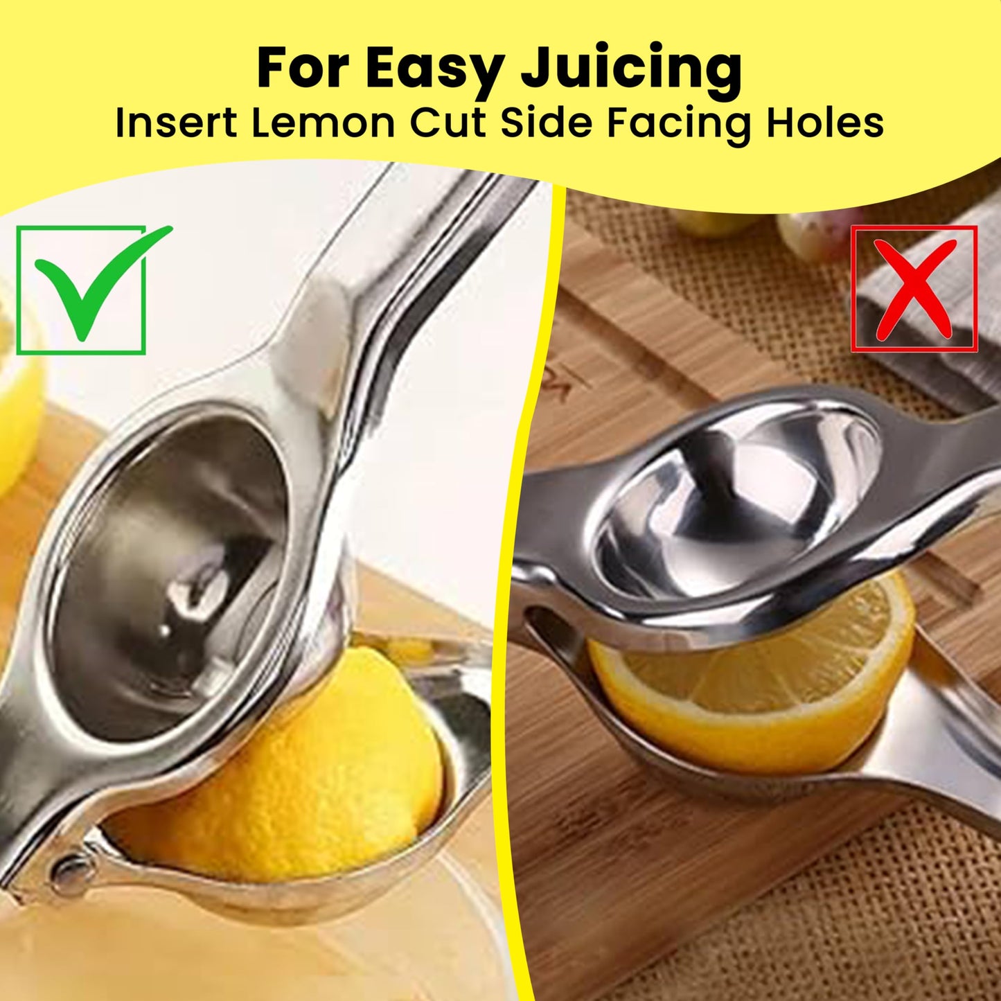 STL Manual Lemon Squeezer Heavy Duty, Premium Stainless Steel Lemon Orange Lime Citrus Press Juicer Hand Juicer, | 2 in 1 | Comes with Bottle Opener Anti Corrosive and Dishwasher Safe