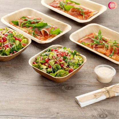 STL 25-Pack Disposable Palm Leaf Bowl, Sustainable, Microwave & Freezer Safe, Ideal for Desserts, Salads, & Snacks, Eco-Conscious Party & Event Tableware