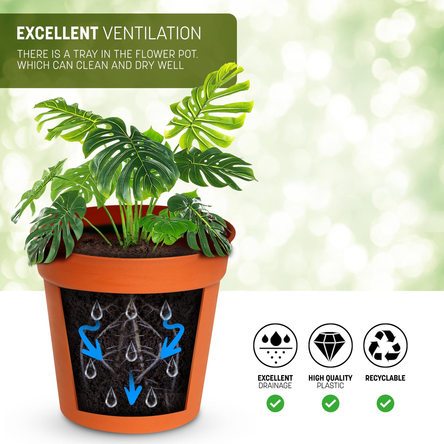 STL Cylindrical Shape Plastic Plant Pots Nursery Pots for Vegetables,Flowers,Herbs,Cuttings, Succulent,Flexible& Durable Pots for Transplanting Ideal for Home,Garden & Greenhouse