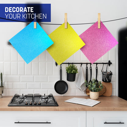 STL Swedish Sponge Dish cleaning cloth Super Absorbent & Odour Free Dish Cloths For Kitchen Eco Friendly Biodegradable disposable & Sustainable Reusable Sponge Paper Towel Alternative