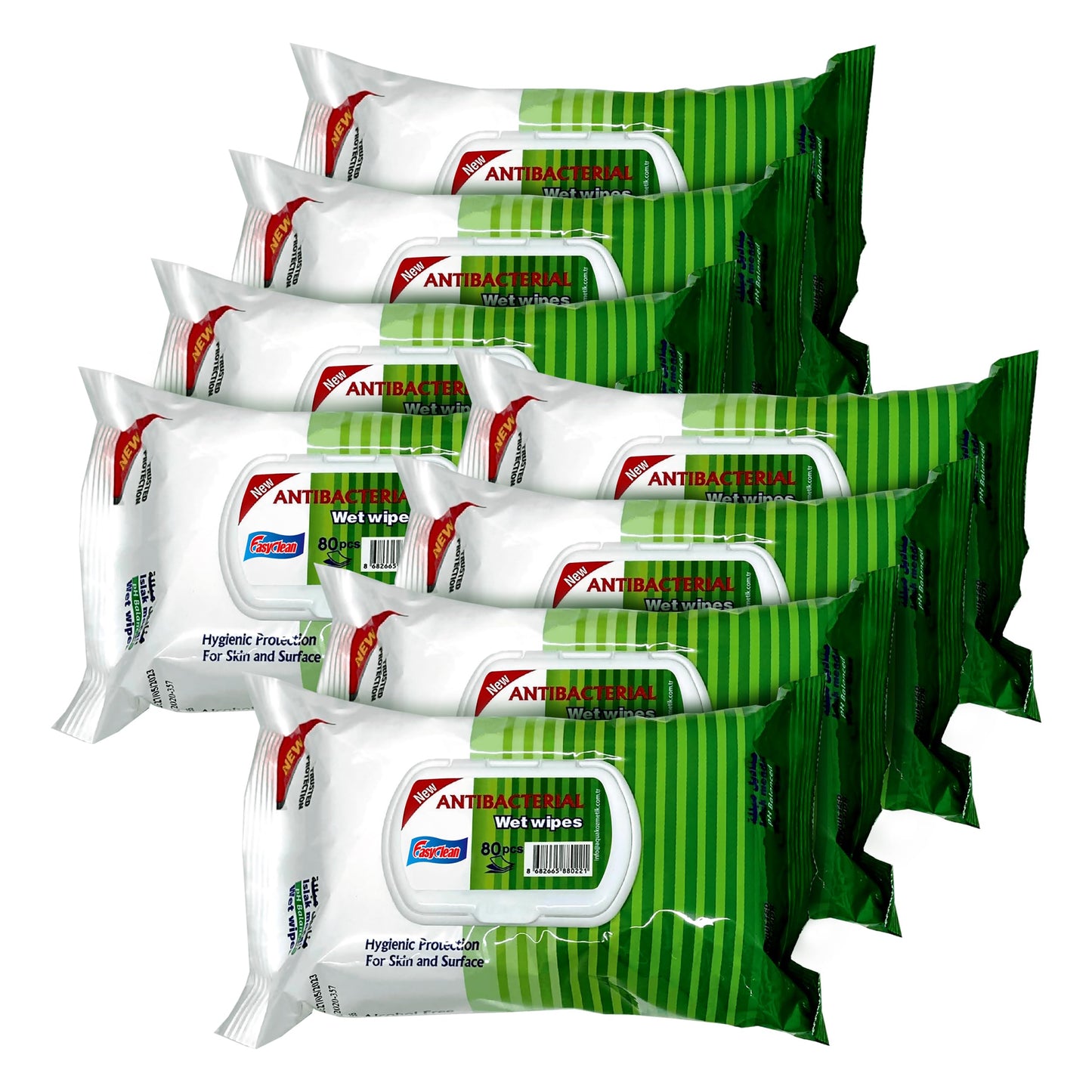 Easyclean Biodegradable Antibacterial Cleaning Wipes Kills 99.9% Bacteria & Viruses Thick, Moisture-Rich, Plastic-Free Scent Multi-Surface Use