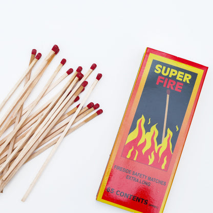 STL Super Fire Extra Long Safety Matches - 15cm Matches for Wood Burners, BBQs, Fire Pits, Stoves & More - 65 Matches per Box - Premium Quality & Safe Ignition