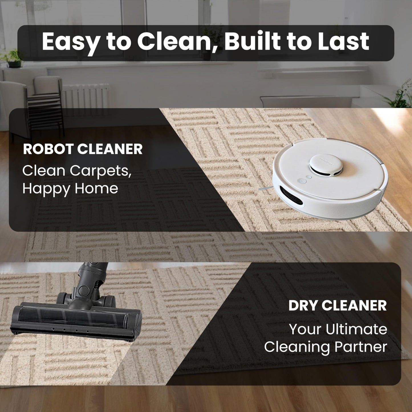 Area Rug Non-Slip Carpet For Living Room, Bedroom, Lounge, Dining or Kitchen, Soft, Durable & Non-Shedding Area Rug, Indoor Floor Carpet