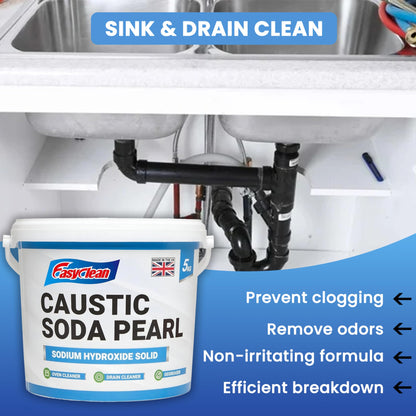 Powerful Caustic Soda Drain Cleaner | Effective Clog Remover, Industrial Strength Formula, Fast Action