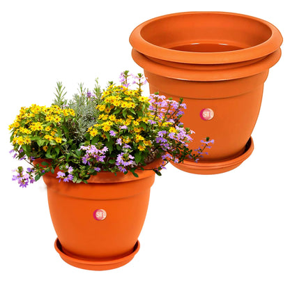 STL 2 Pcs Plastic Plant Pots Nursery Pots with Drainage Holes Lightweight, Flexible & Durable Flower Pots for Seedlings, Cuttings, Transplanting Ideal for Home, Garden, and Greenhouse Use