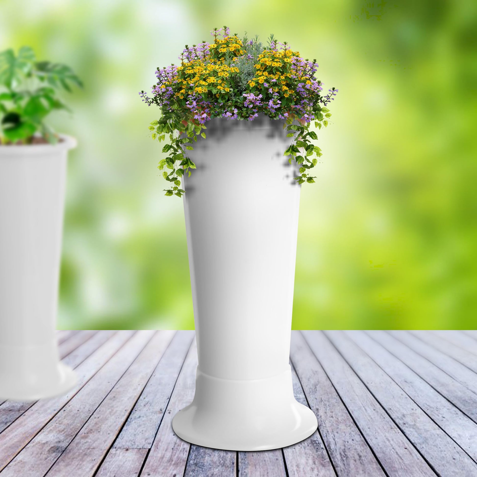 cheap extra large plastic plant pots STL 4 Pcs 21W x 45.5H Long Shape Plastic Plant Pots Nursery Pots for V – Elevace ltd