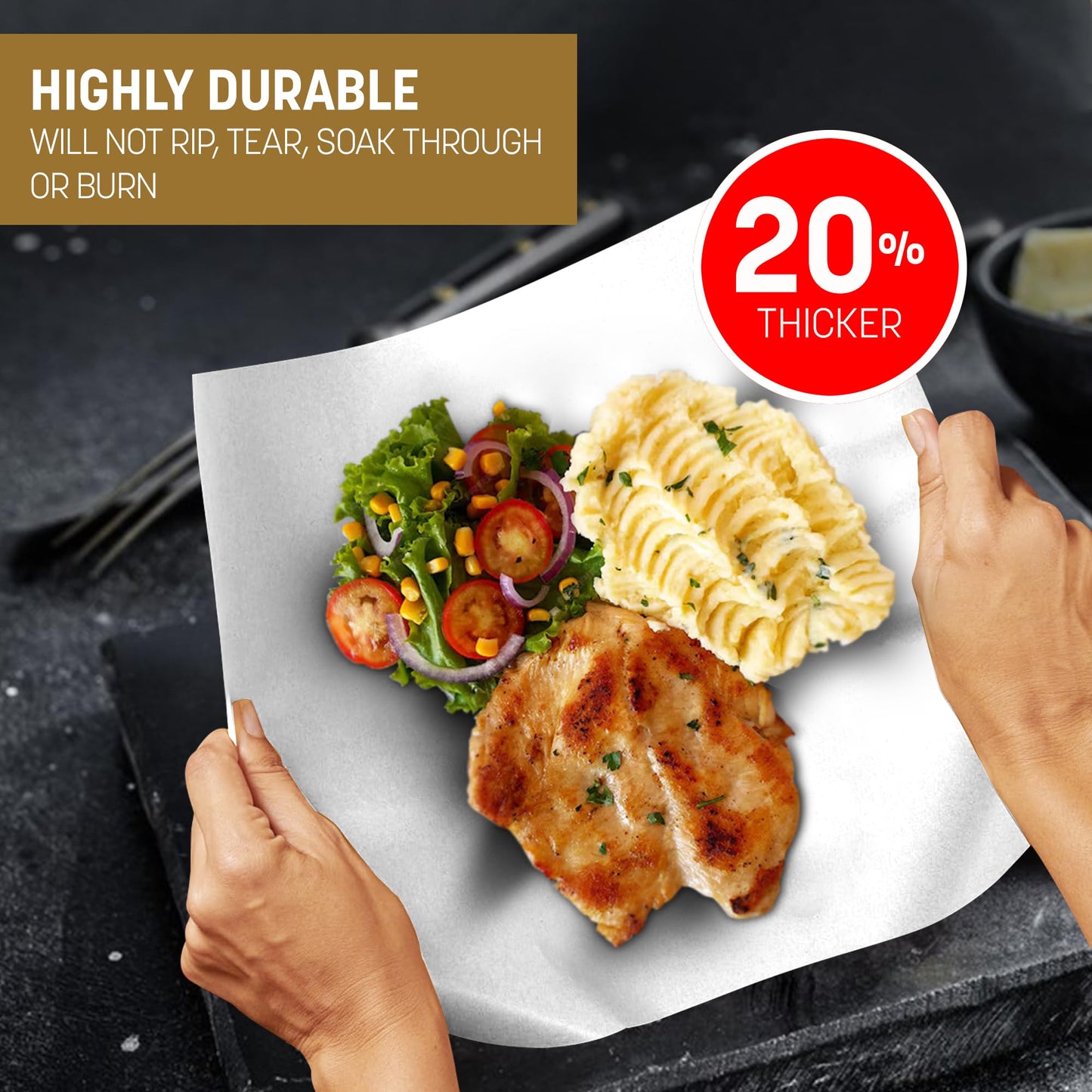 STL Baking Paper | 10m Baking Parchment Non Stick Paper, Premium Quality Greaseproof Paper for Kitchen Use Oven Safe and Food Grade Material,Perfect for Pastries, Catering,Oven SafeSteaming & AirFryer