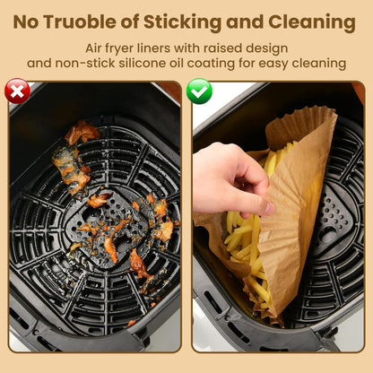 STL Air Fryer Paper Liners Disposable Airfryer Parchment Paper, Greaseproof, Airfryer Accessories Compatible with Ninja,COSORI,Tefal,Tower, & Other Dual Zone Fryers