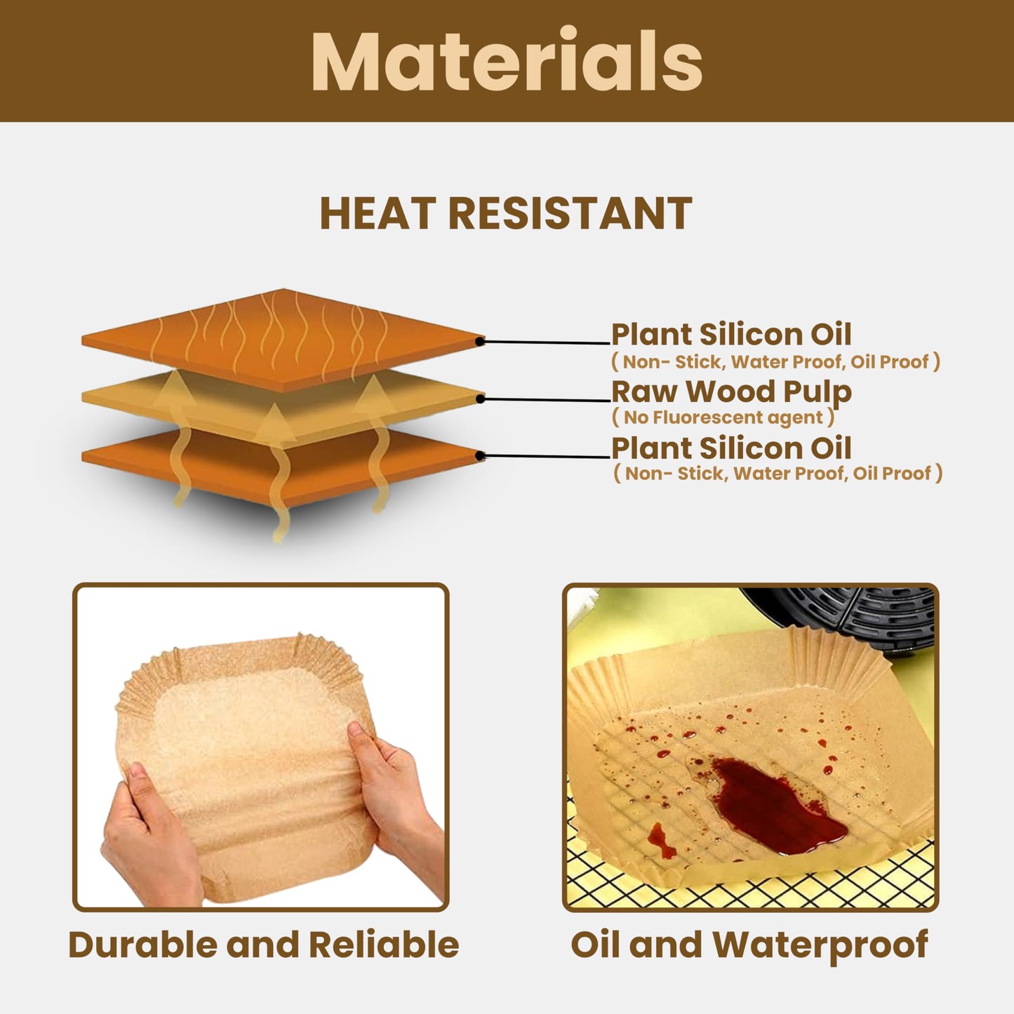 STL Air Fryer Paper Liners Disposable Airfryer Parchment Paper, Greaseproof, Airfryer Accessories Compatible with Ninja,COSORI,Tefal,Tower, & Other Dual Zone Fryers