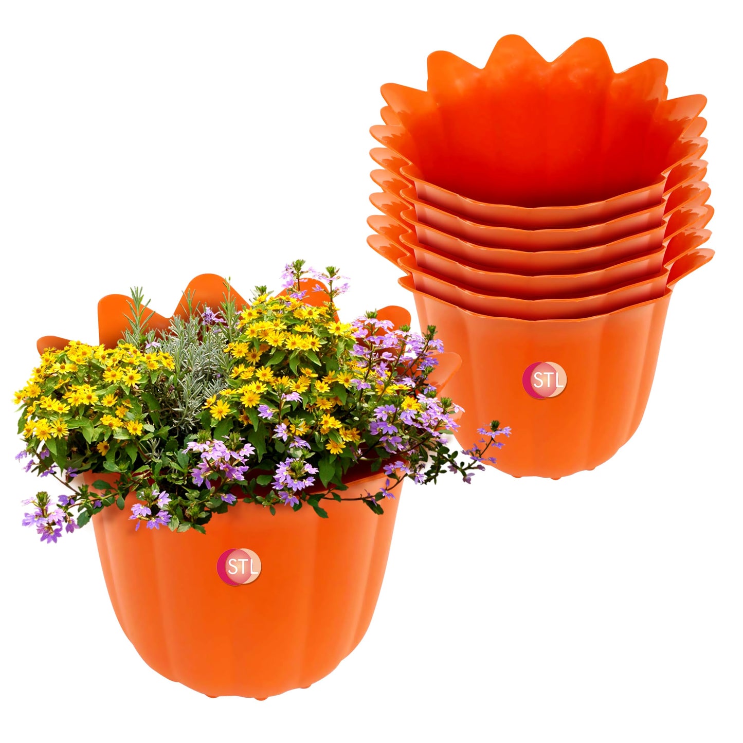 STL Plastic Plant Pots Nursery Pots with Drainage Holes Lightweight, Flexible & Durable Flower Pots for Seedlings, Cuttings, Transplanting Ideal for Home