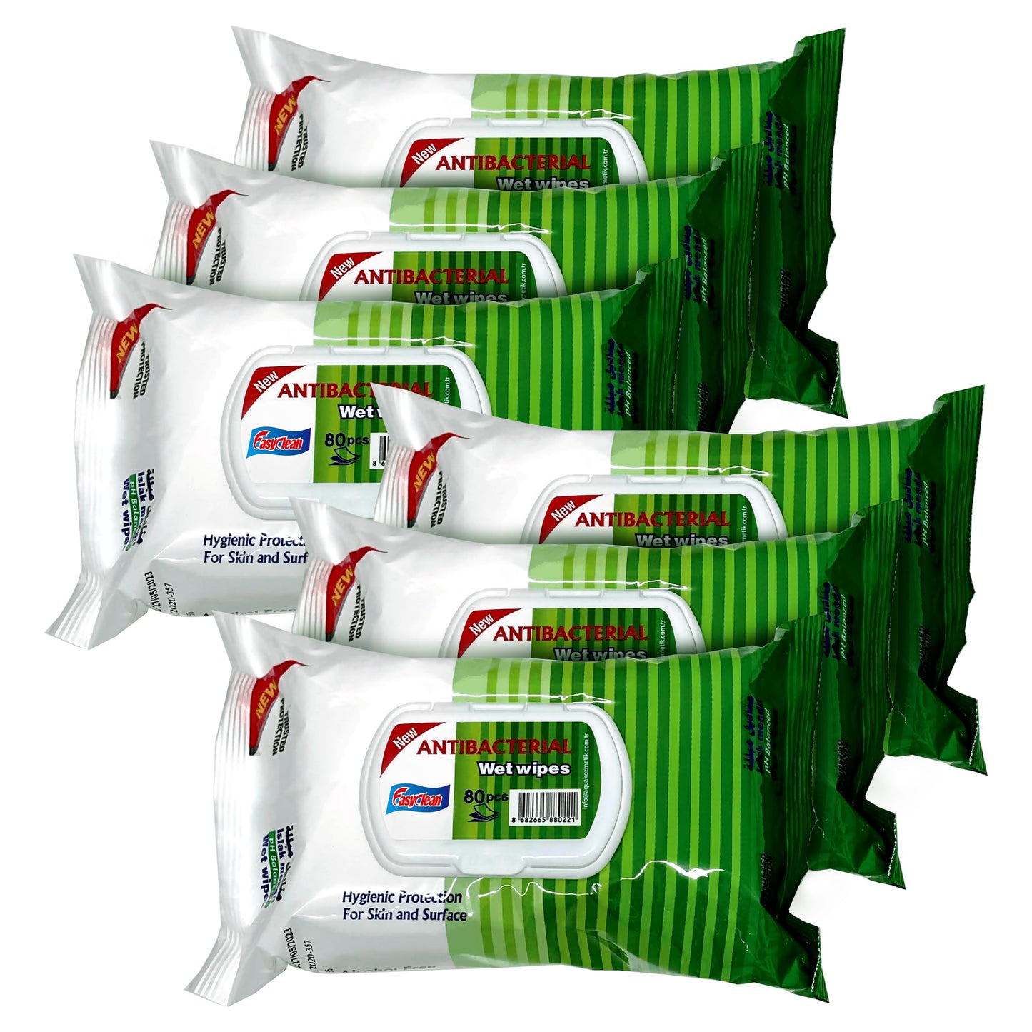 Easyclean Biodegradable Antibacterial Cleaning Wipes Kills 99.9% Bacteria & Viruses Thick, Moisture-Rich, Plastic-Free Scent Multi-Surface Use