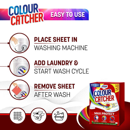 EasyClean Colour Catcher Max Protect Laundry Sheets, Helps Prevent Colour Run and Protects Brightness - 48 Sheets