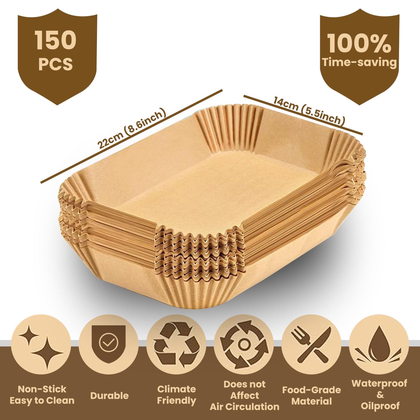 STL Air Fryer Paper Liners Disposable Airfryer Parchment Paper, Greaseproof, Airfryer Accessories Compatible with Ninja,COSORI,Tefal,Tower, & Other Dual Zone Fryers