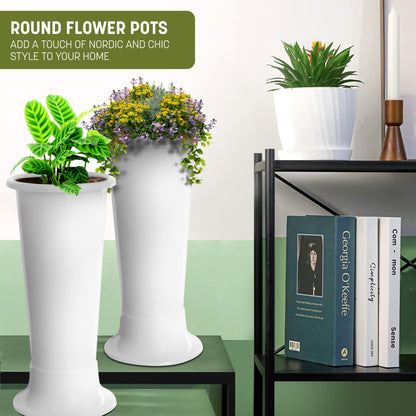 STL 4 Pcs 21W x 45.5H Long Shape Plastic Plant Pots Nursery Pots for Vegetables,Flowers,Herbs,Cuttings, Succulent,Flexible& Durable Pots for Transplanting Ideal for Home,Garden & Greenhouse