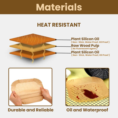 STL Air Fryer Paper Liners Disposable Airfryer Parchment Paper, Greaseproof, Airfryer Accessories Compatible with Ninja,COSORI,Tefal,Tower, & Other Dual Zone Fryers