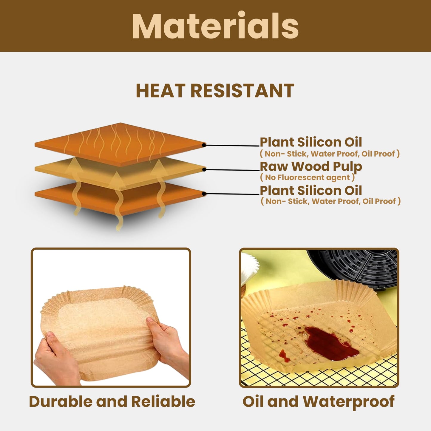 STL Air Fryer Paper Liners Disposable Airfryer Parchment Paper, Greaseproof, Airfryer Accessories Compatible with Ninja,COSORI,Tefal,Tower, & Other Dual Zone Fryers