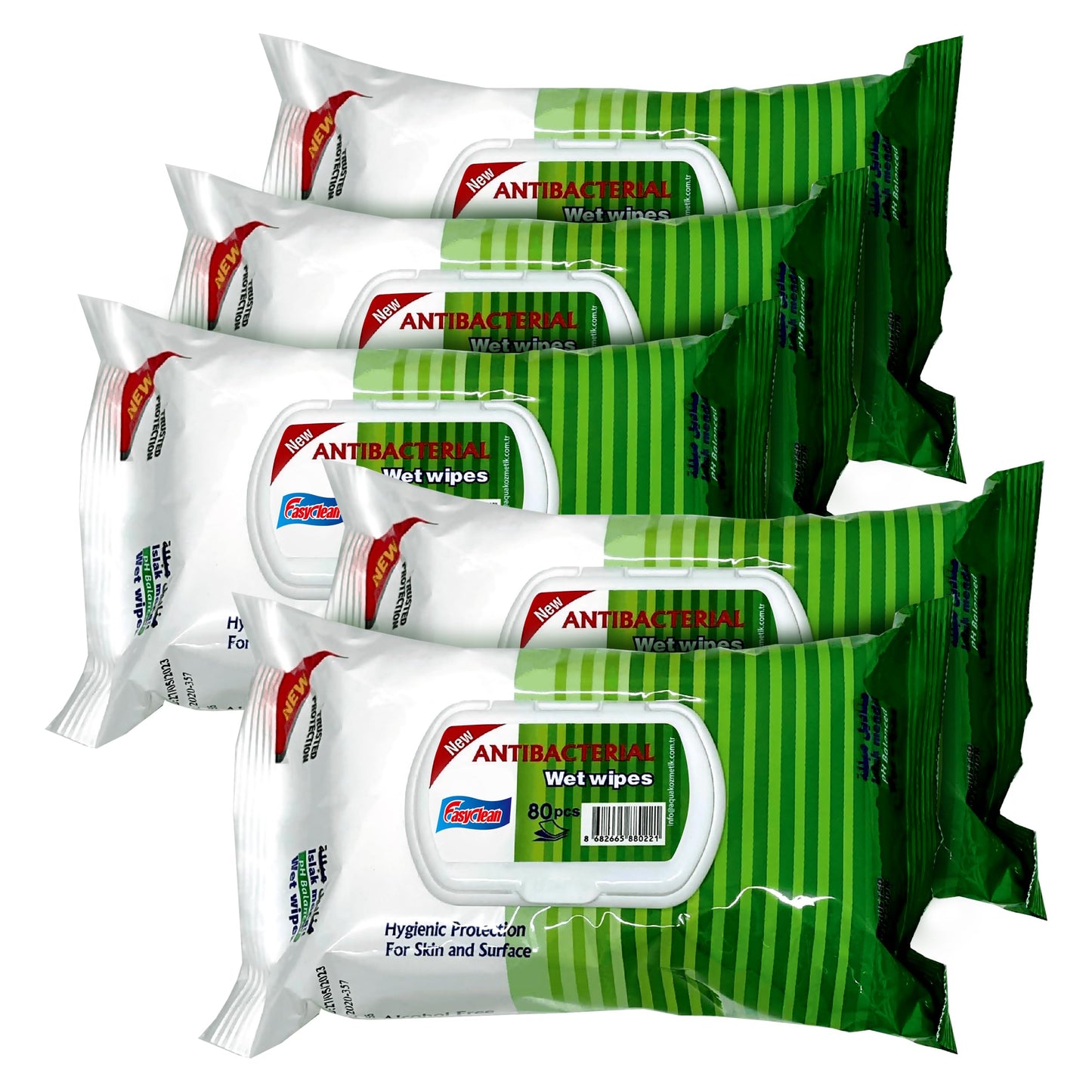 Easyclean Biodegradable Antibacterial Cleaning Wipes Kills 99.9% Bacteria & Viruses Thick, Moisture-Rich, Plastic-Free Scent Multi-Surface Use