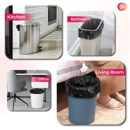 Heavy-Duty Black Carrier Bags 90L, Tear-Resistant Flat Top Refuse Sacks, 30 ?m Recycled Bin Liners for Household, Kitchen, Office, Restaurant, and Caterers