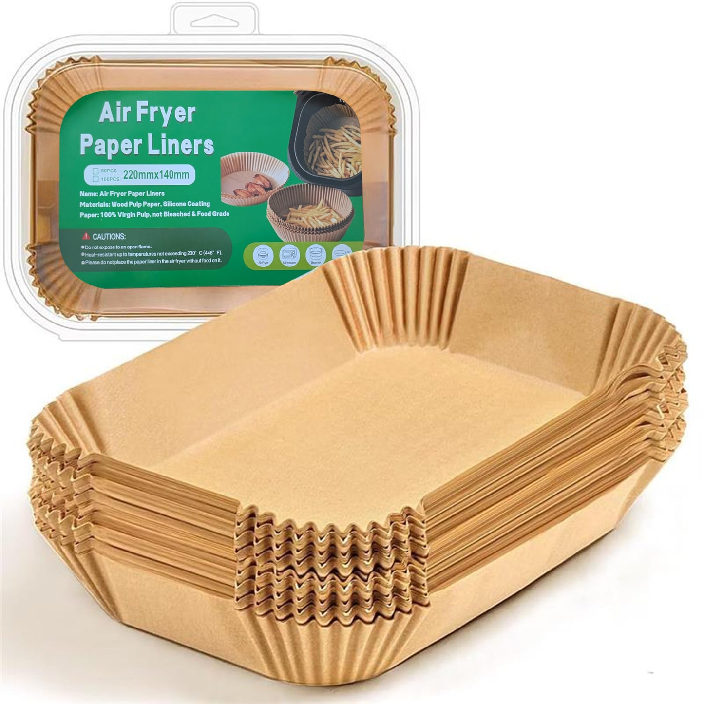 STL Air Fryer Paper Liners Disposable Airfryer Parchment Paper, Greaseproof, Airfryer Accessories Compatible with Ninja,COSORI,Tefal,Tower, & Other Dual Zone Fryers