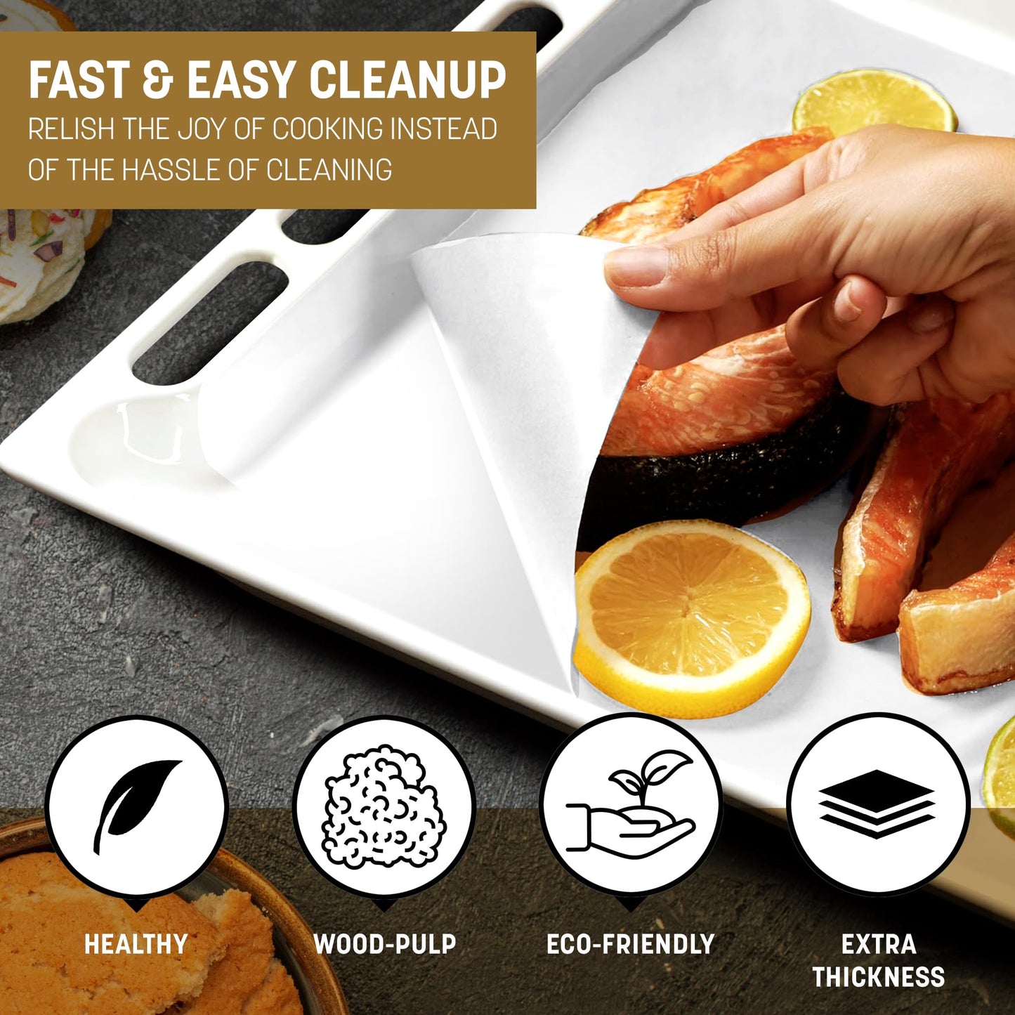 STL Baking Paper | 10m Baking Parchment Non Stick Paper, Premium Quality Greaseproof Paper for Kitchen Use Oven Safe and Food Grade Material,Perfect for Pastries, Catering,Oven SafeSteaming & AirFryer