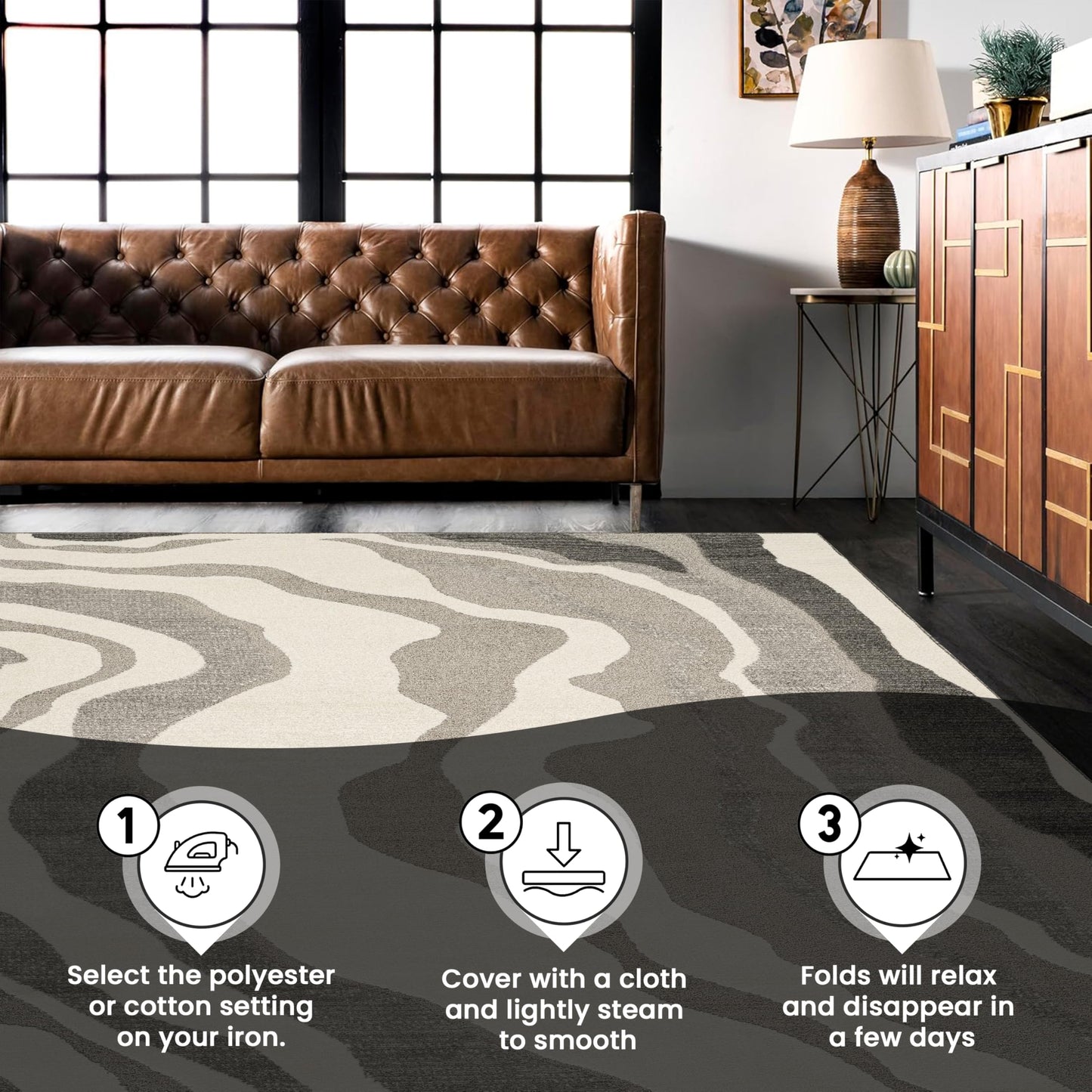 STL Washable Area Rug Non-Slip Soft Floor Carpet for Living Room Bedroom Lounge Dining or Kitchen Soft Durable Non-Shedding Area Rugs Indoor Floor Carpet Geometric Design